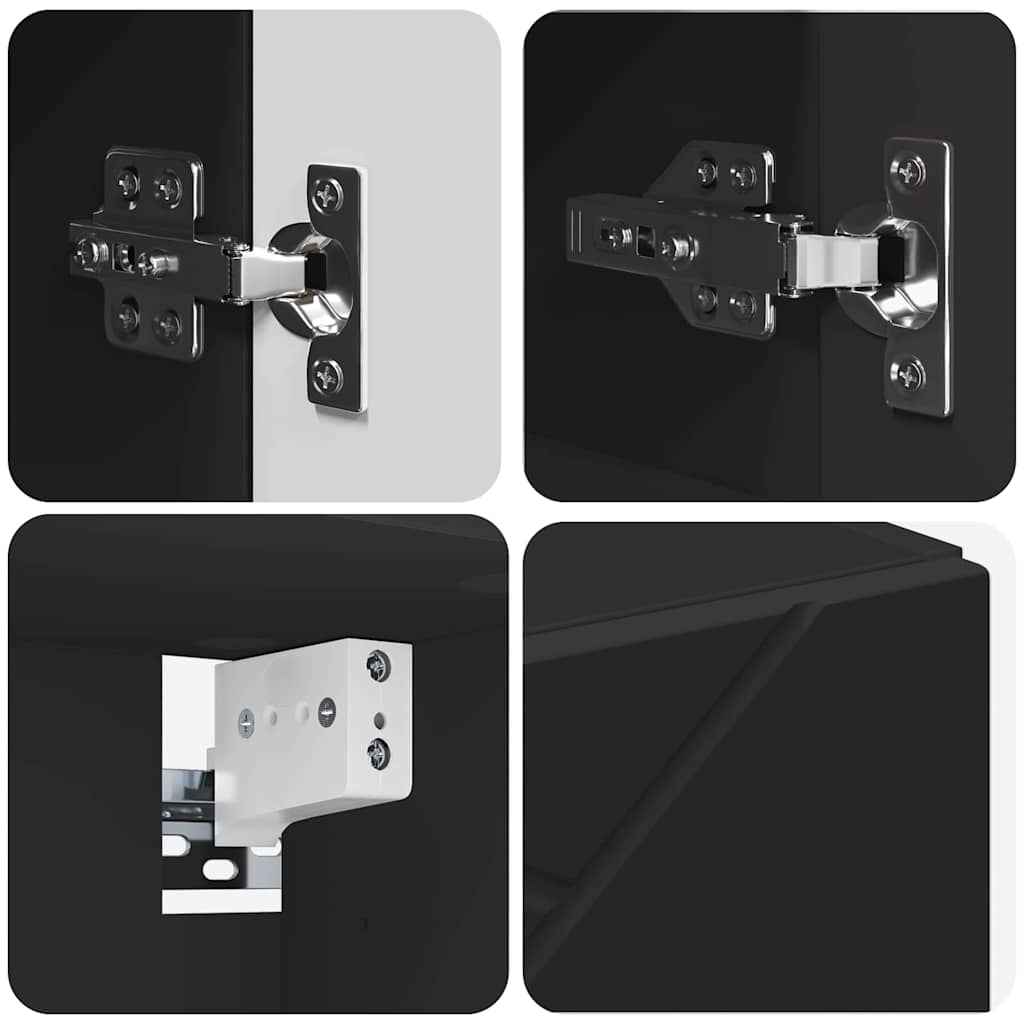 Badezimmermöbel-Set mit Tür 4 pcs Weiß Holzwerkstoff & Metall