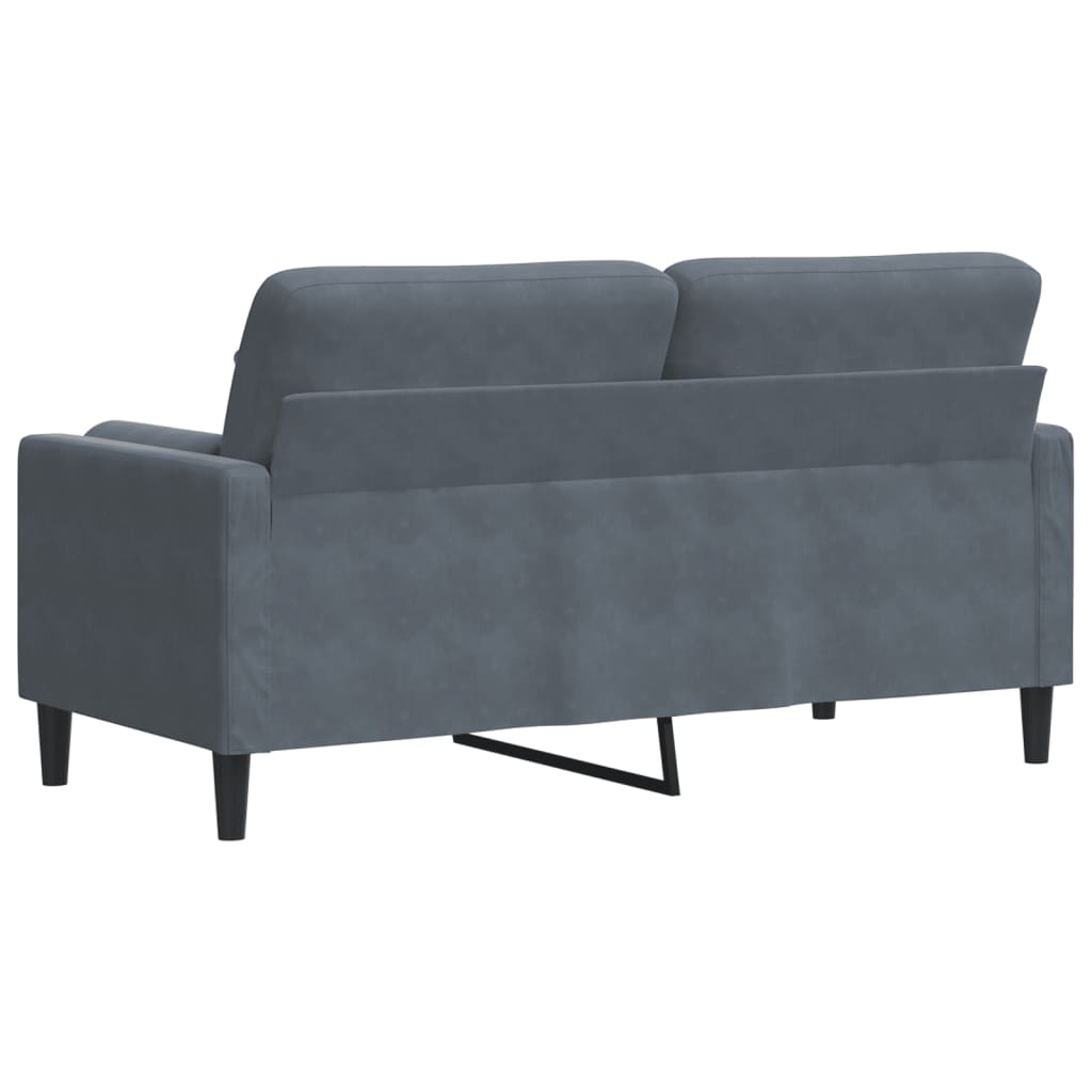 2-Sitzer-Sofa mit Zierkissen Hellgrau 120 cm Samt