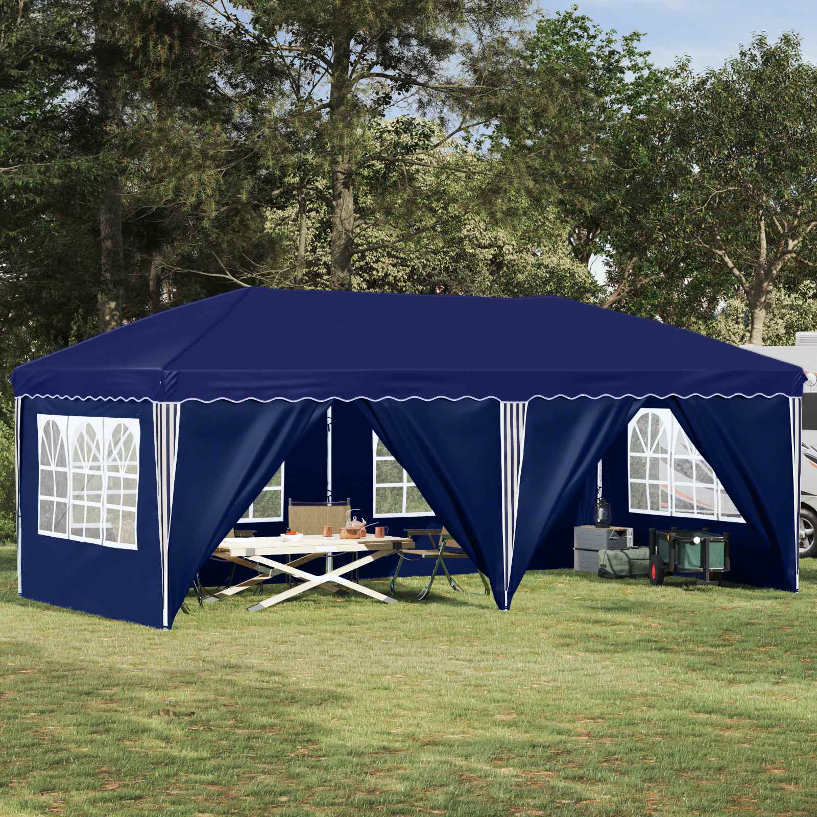 Pop-up Partyzelt 575 x 290 x 245 cm Creme