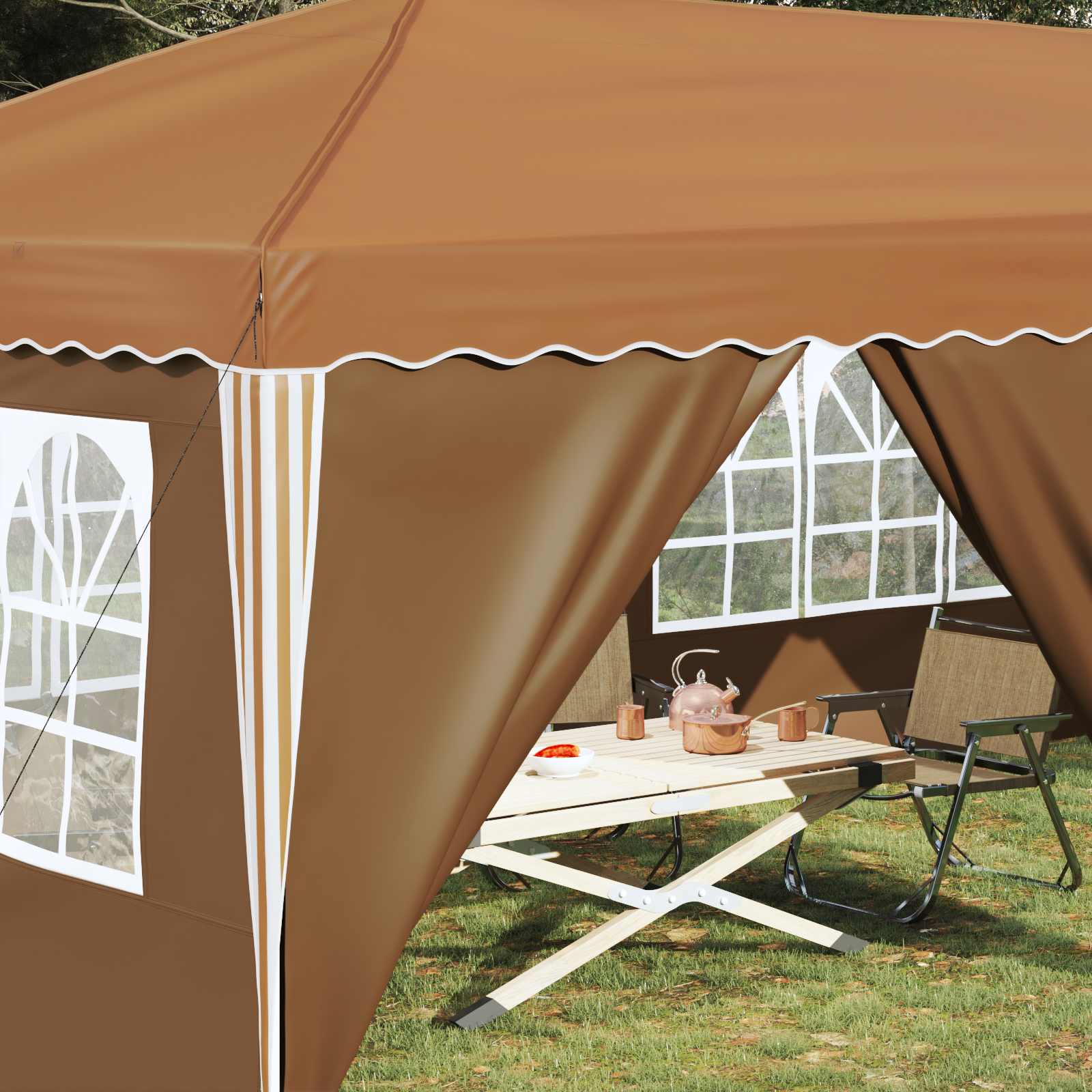 Pop-up Partyzelt 575 x 290 x 245 cm Creme