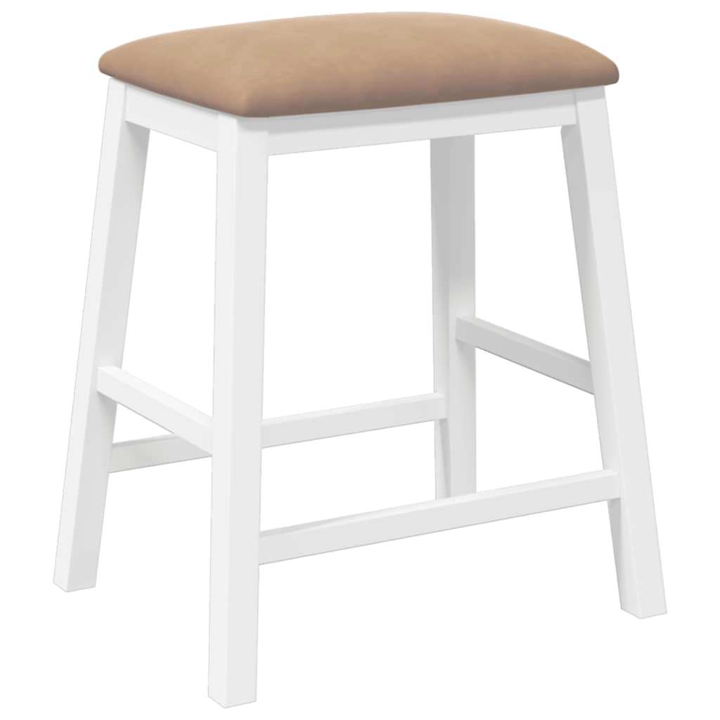 Barstühle mit Kissen 2 Stk. Braun Massivholz Gummibaum