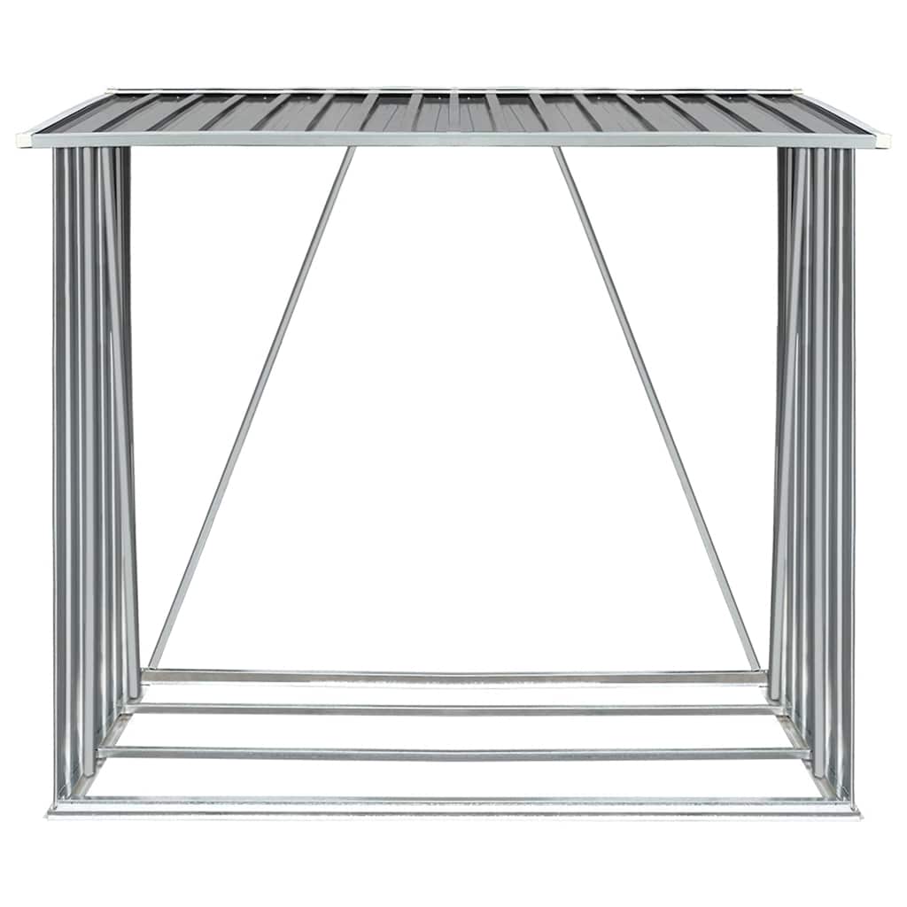 Brennholzlager Verzinkter Stahl 163 x 83 x 154 cm Grau