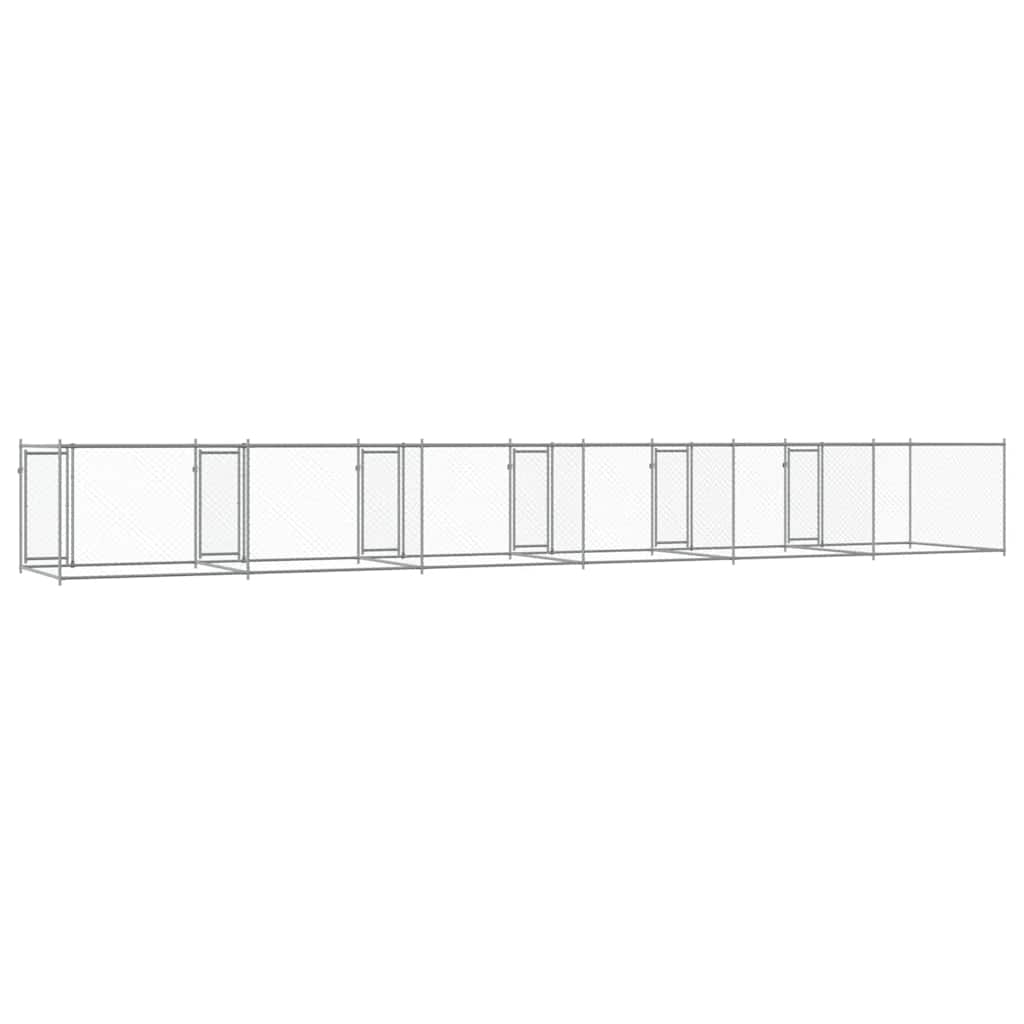 Hundezwinger mit Tür Grau 2x2x1,5 m Verzinkter Stahl