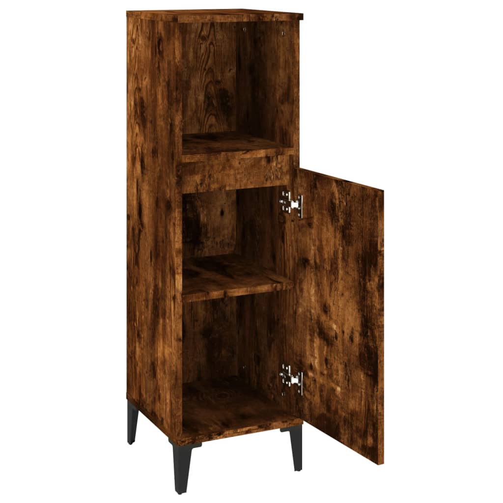 Badschrank Weiß 30x30x100 cm Holzwerkstoff