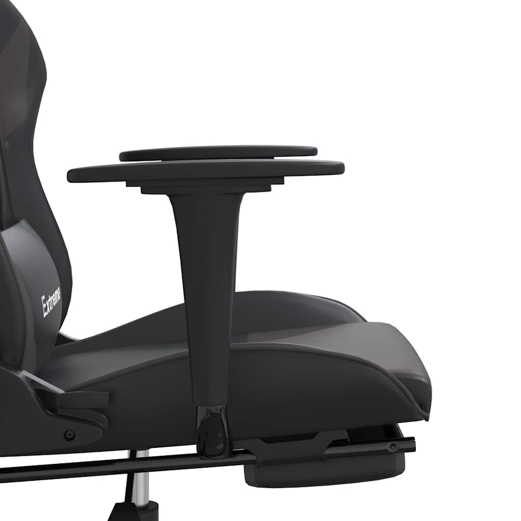 Gaming-Stuhl mit Massagefunktion Schwarz und Blau Kunstleder