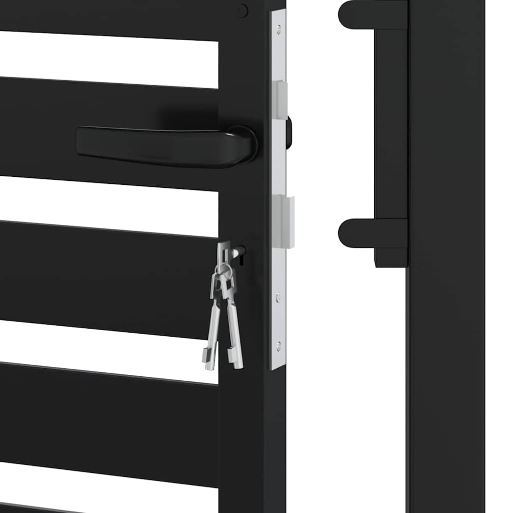 Gartentor Abschließbar Schwarz 100x100 cm Aluminium