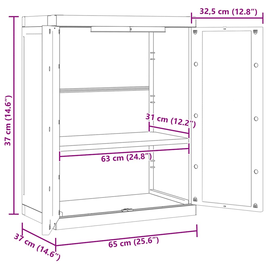 Gartenschrank Grau und Schwarz 65x37x85 cm PP