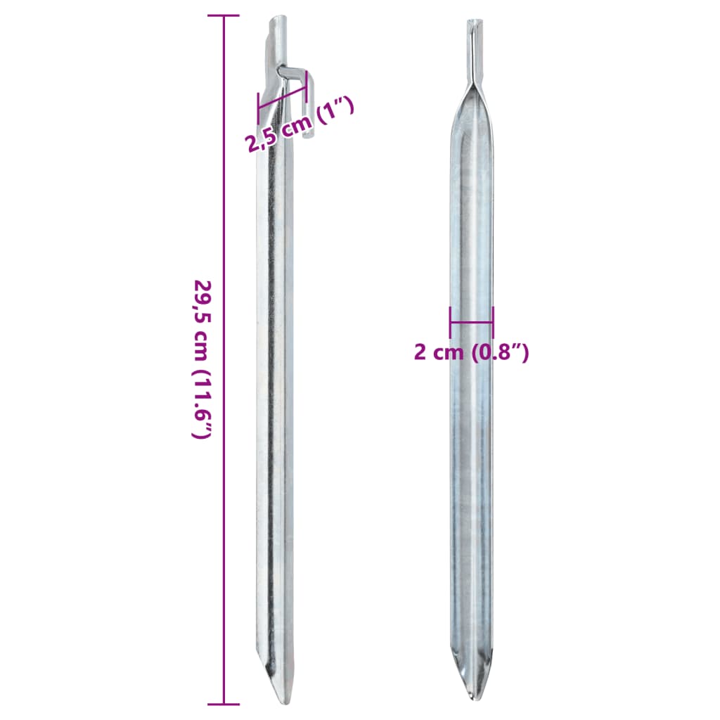 Zeltheringe 24 Stk. V-Form 17 cm Ø20 mm Verzinkter Stahl