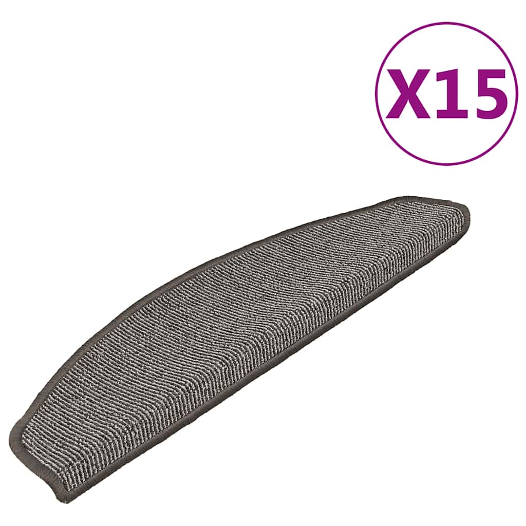 Stufenmatten 15 Stk. 56x17x3 cm Grau Halbrund