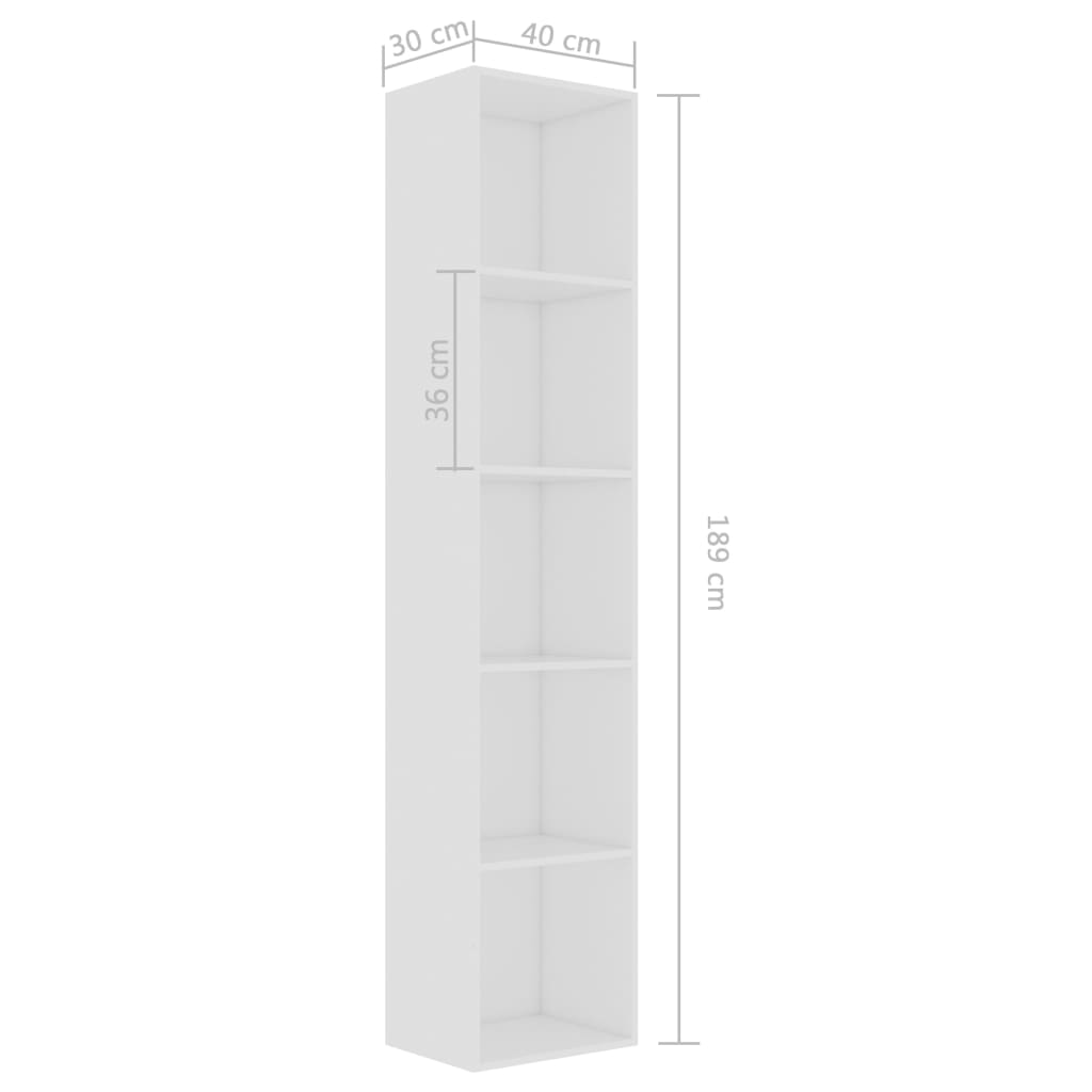 Bücherregal Schwarz Eichen-Optik 80x30x189 cm Holzwerkstoff