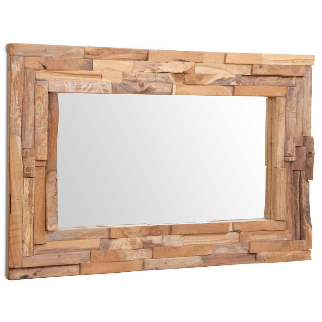 Dekorativer Spiegel Teak 120 x 60 cm Rechteckig