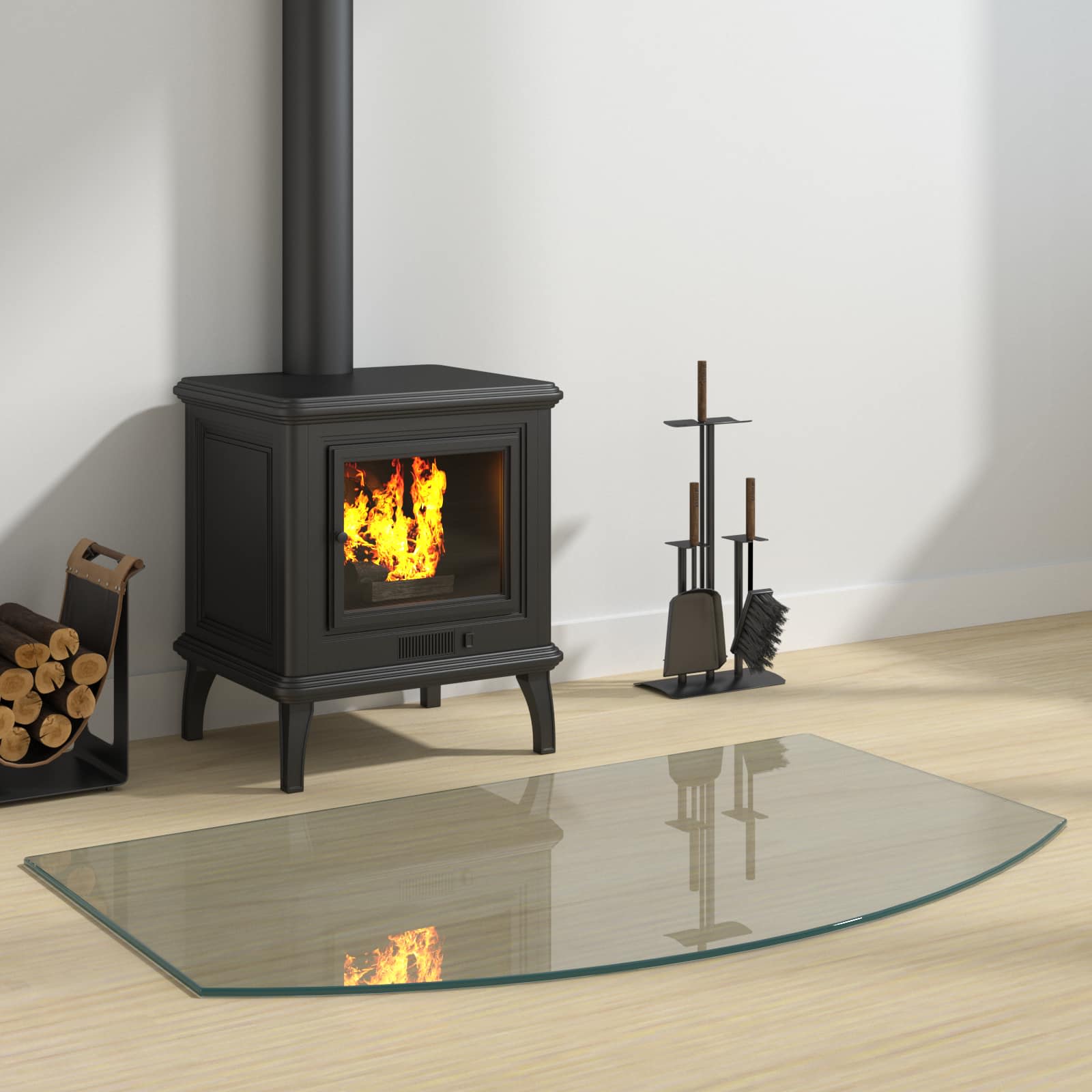 Feuerstelle Glasplatte Transparent 80 x 50 cm Glas