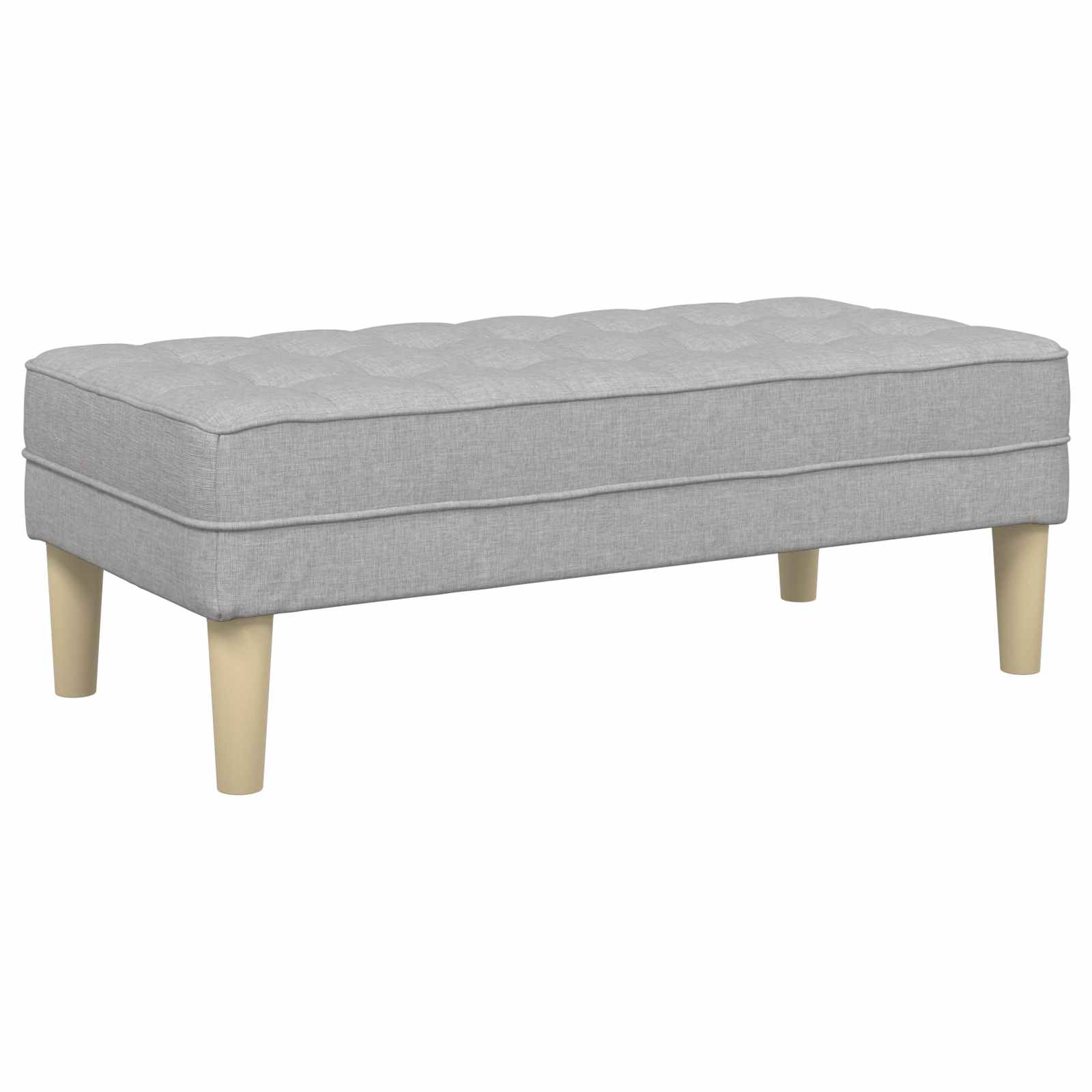 Bank mit Kissen Hellgrau 113 x 57 x 39 cm Stoff