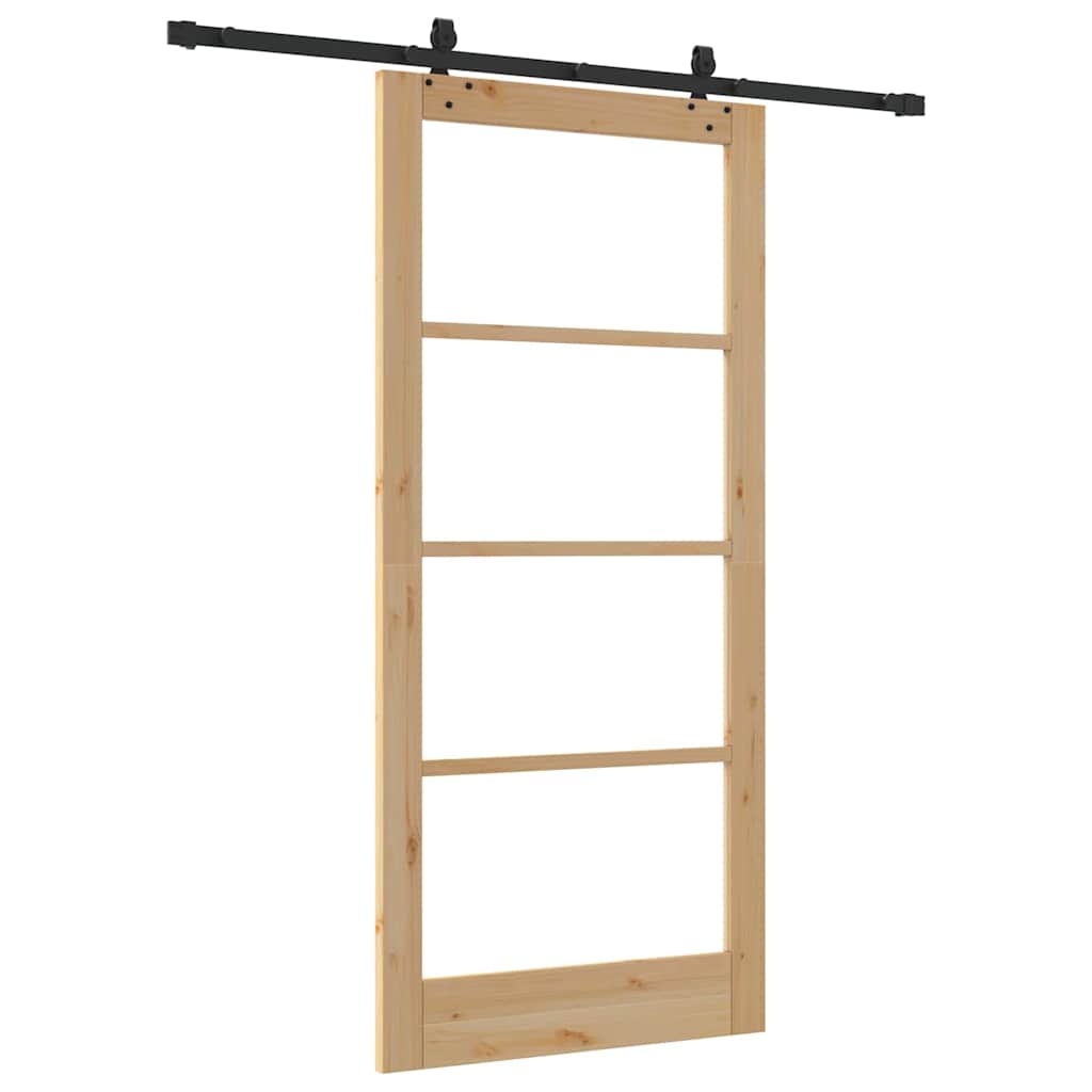 Schiebetür ORKDAL Natürlich und Schwarz 61 x 198,5 cm