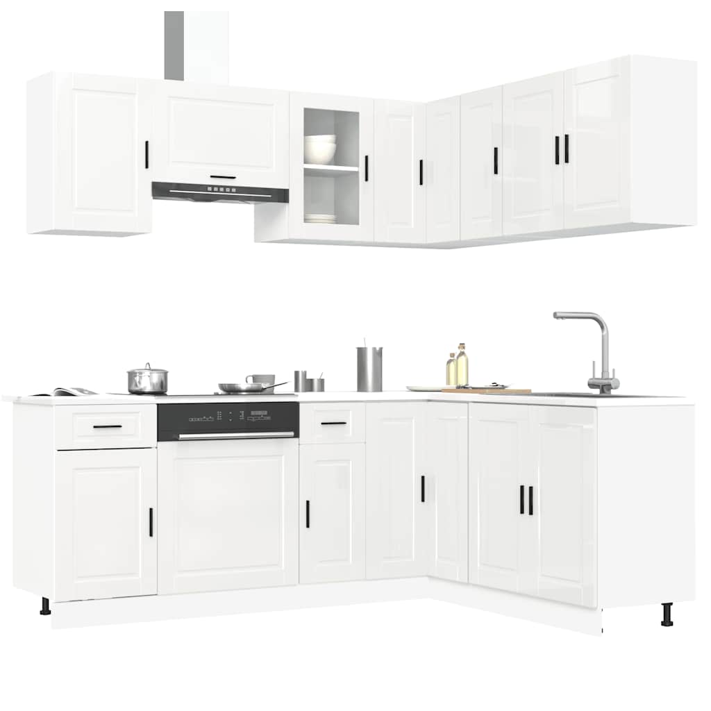 11-tlg. Küchenschrank-Set Porto Weiß Holzwerkstoff