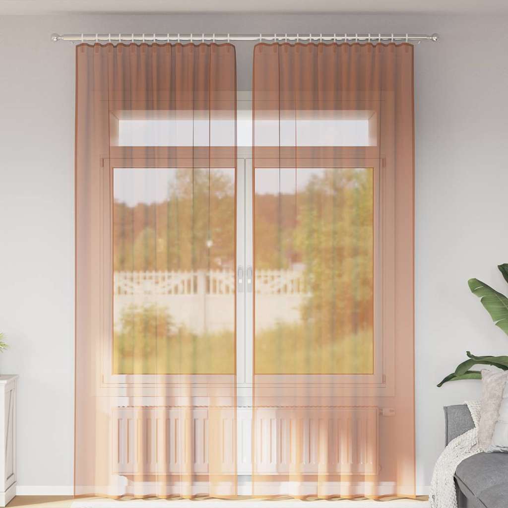 Voile Vorhänge mit Ösen 2 Stk. Apfelgrün 140x140 cm