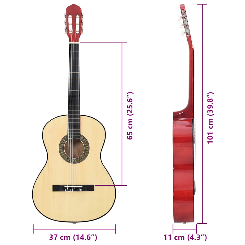 12.-tlg. Klassische Gitarre Set für Anfänger 4/4 39