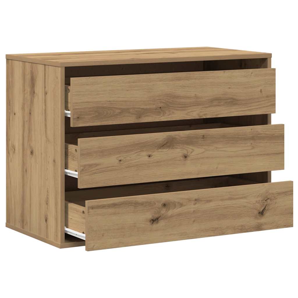 Schubladenschrank Schwarz Eichen-Optik 41 x 40 x 58 cm