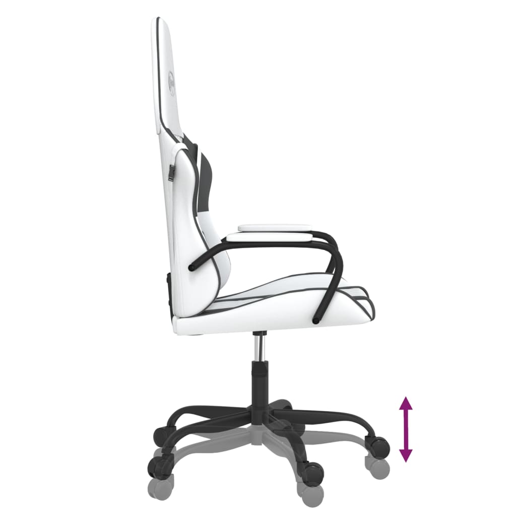 Gaming-Stuhl mit Massagefunktion Schwarz und Blau Kunstleder