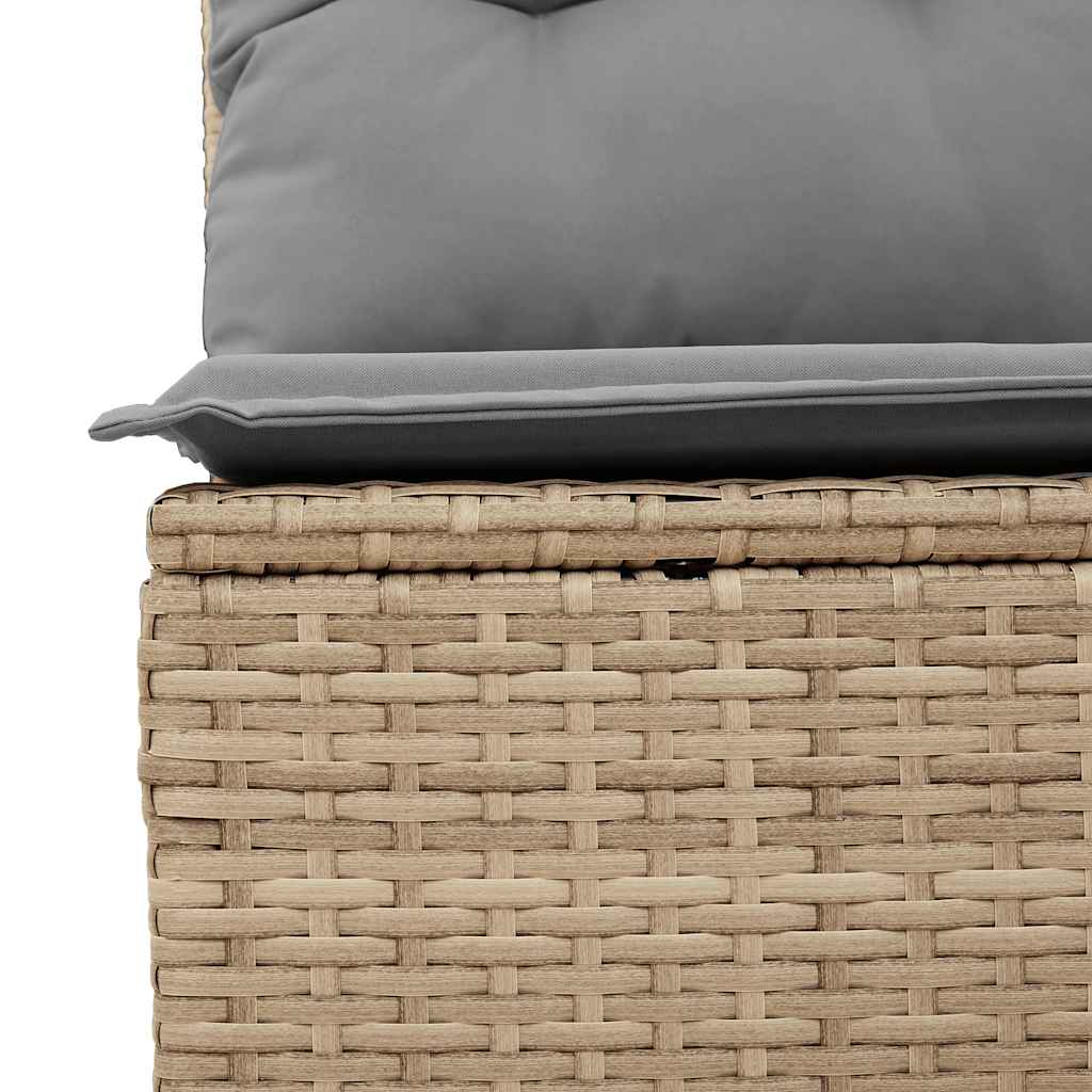5-tlg. Garten-Sofagarnitur mit Kissen Schwarz Poly Rattan