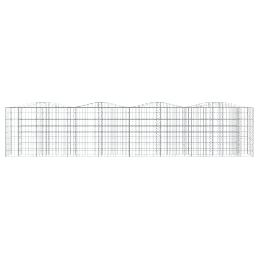 Gabionen-Hochbeet mit Hochbogen 200x50x50 cm Verzinktes Eisen