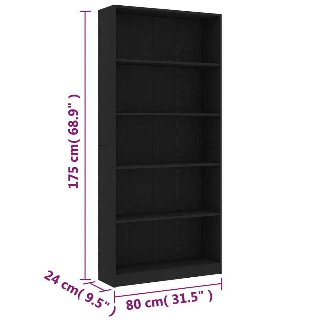Bücherregal 3 Fächer Weiß 40x24x109 cm Holzwerkstoff
