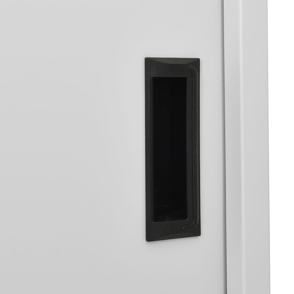 Büroschrank mit Schiebetüren Weiß 90x40x180 cm Stahl