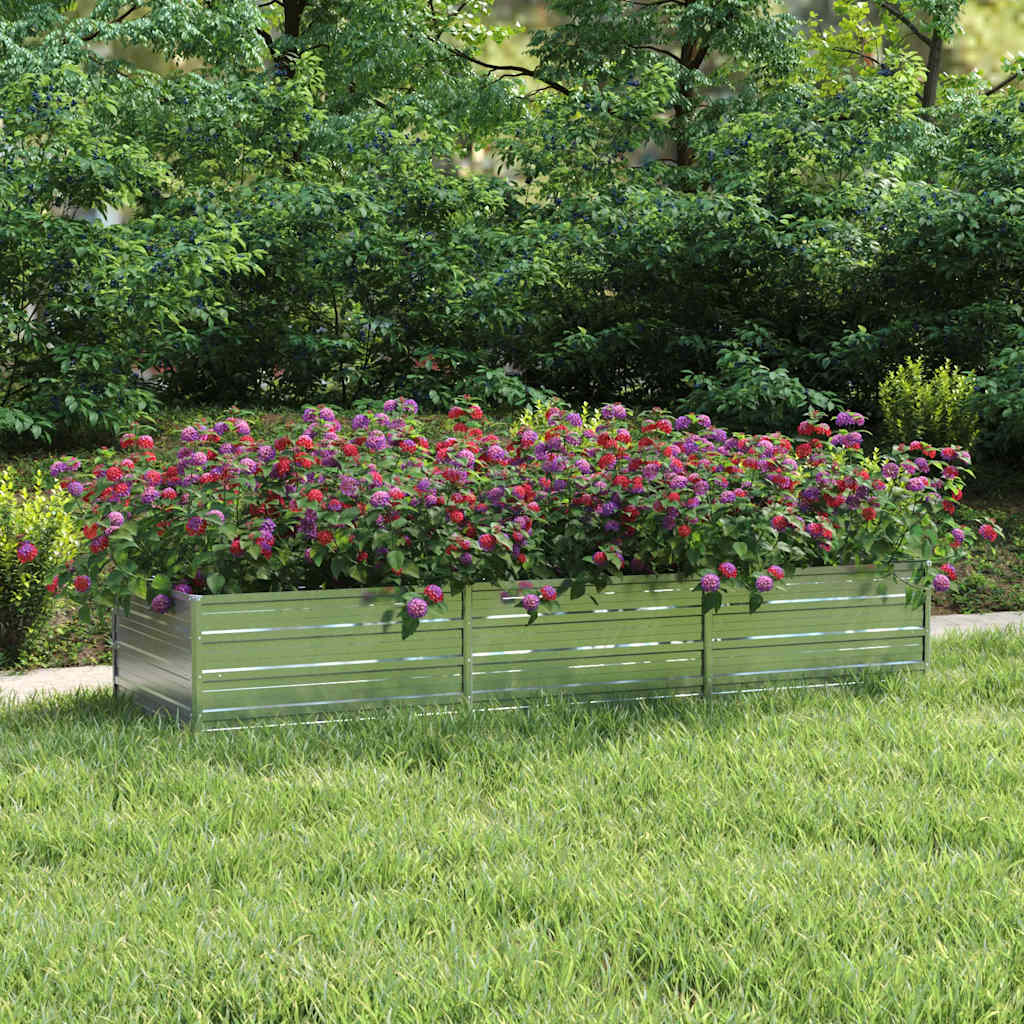 Garten-Hochbeet 160x80x77 cm Verzinkter Stahl Silbern