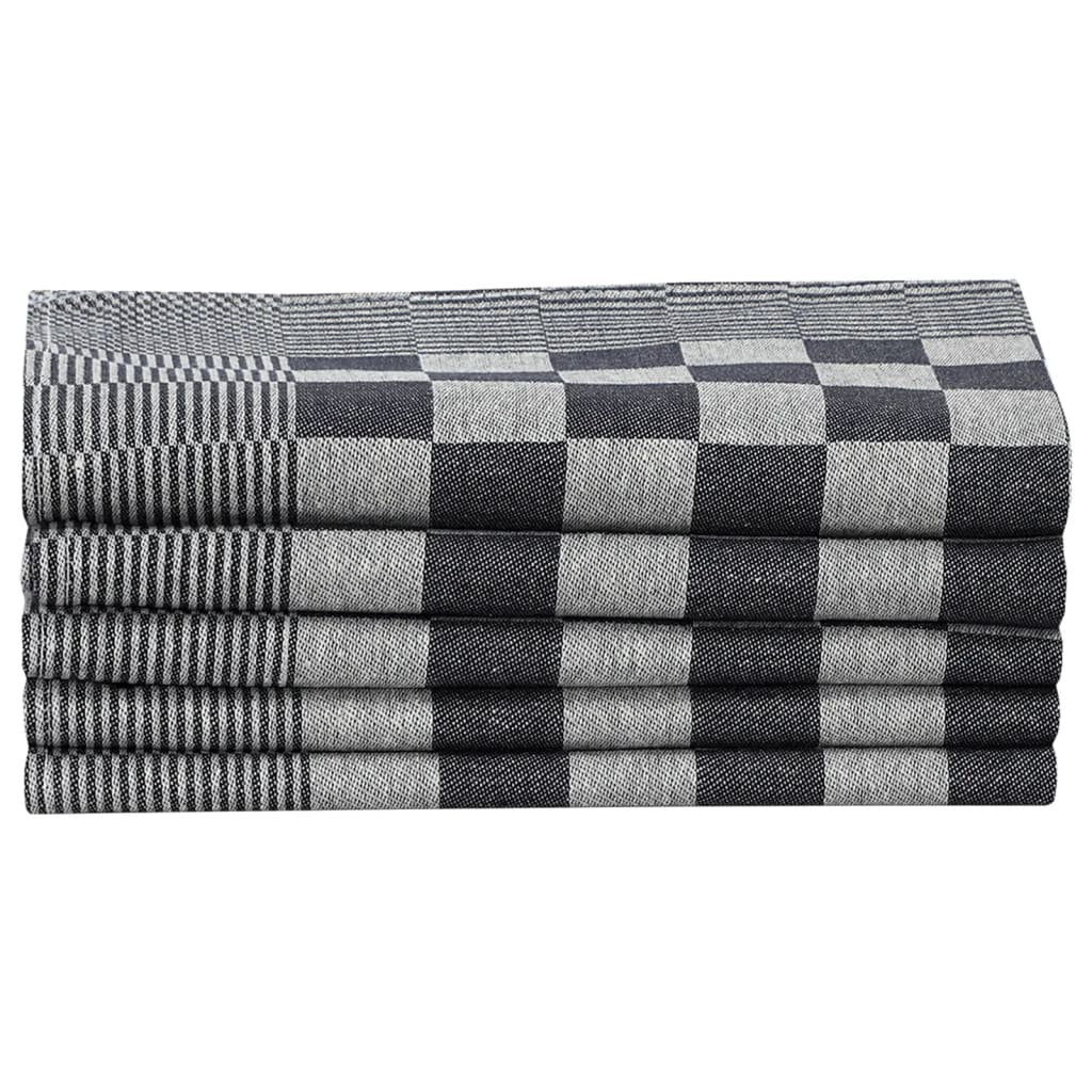 10-tlg. Handtuch-Set Schwarz und Grau Baumwolle