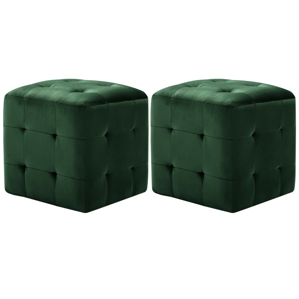 Pouf 2 Stk. Blau 30x30x30 cm Samtstoff