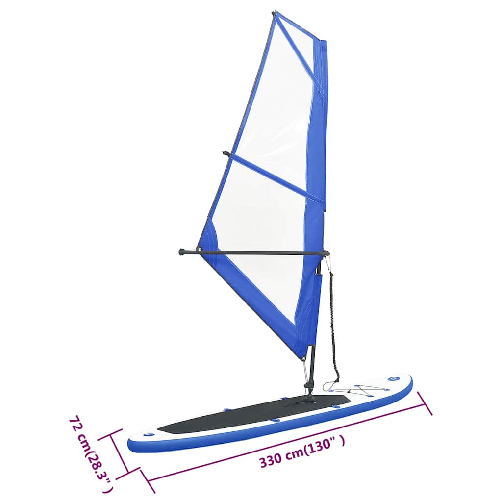 Aufblasbares SUP-Board mit Segel Set Rot und Weiß