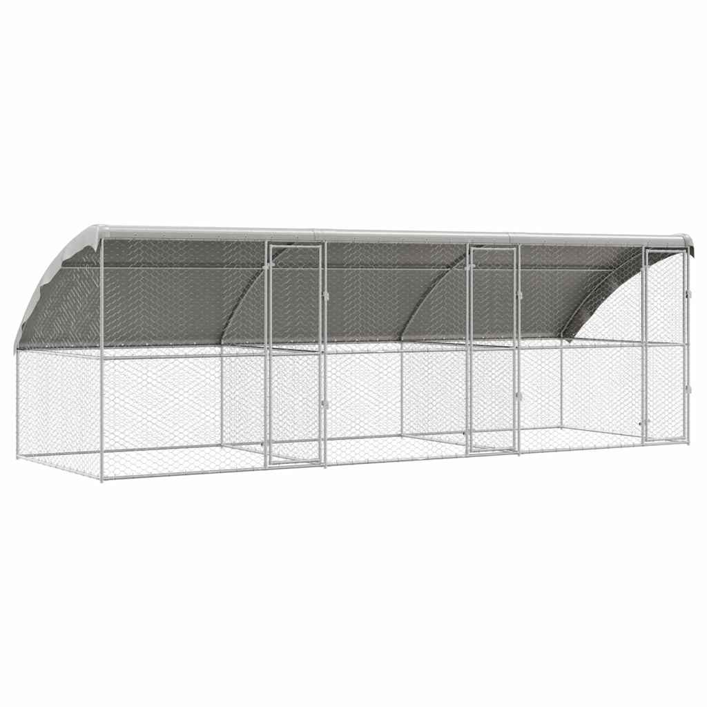Hundekäfig 2 pcs Silber 4 x 2 x 2 m Verzinkter Stahl