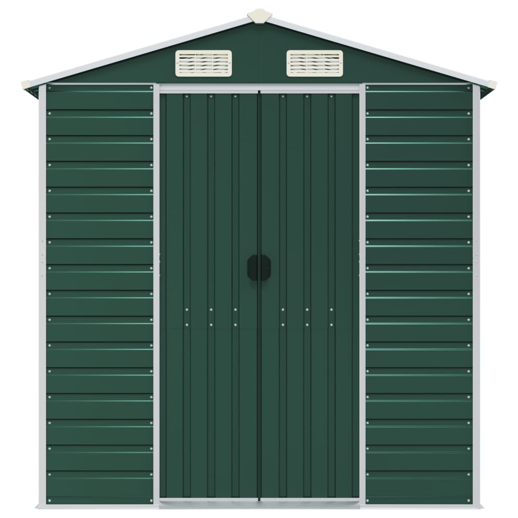 Gerätehaus Grün 191x130x198 cm Verzinkter Stahl
