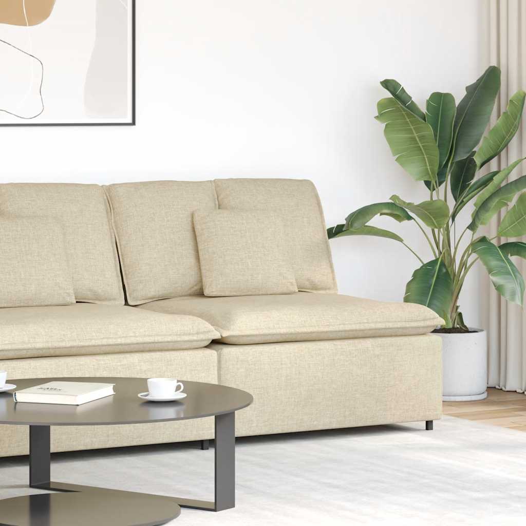 Modulares Sofa Endmodul mit Armlehne Kissen Hellgrau 100 cm