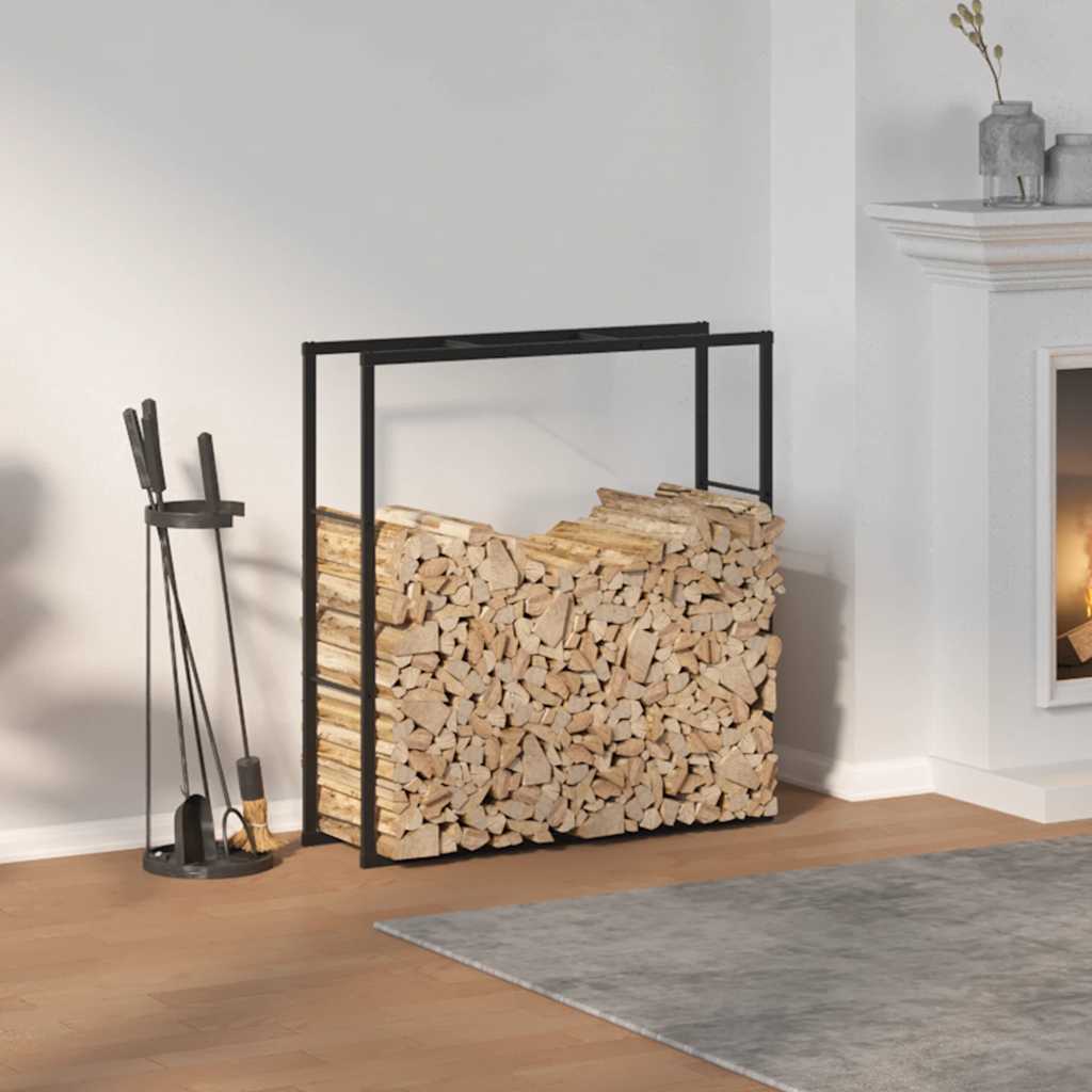 Brennholzregal Schwarz 55x30x61 cm Stahl