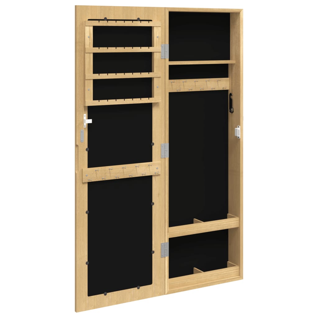 Schmuckschrank mit Spiegel Wandmontage Weiß 30x8,5x90 cm