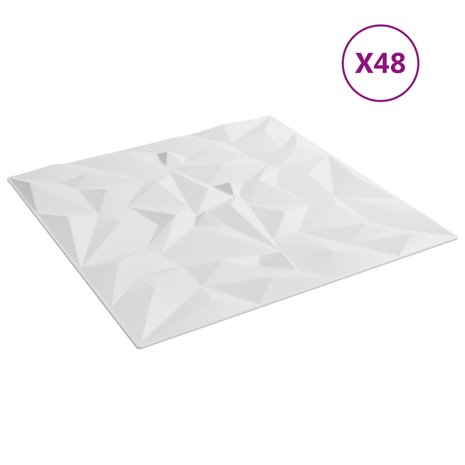 Wandpaneele 12 pcs Diamant Weiß 50 x 50 cm XPS Schaum
