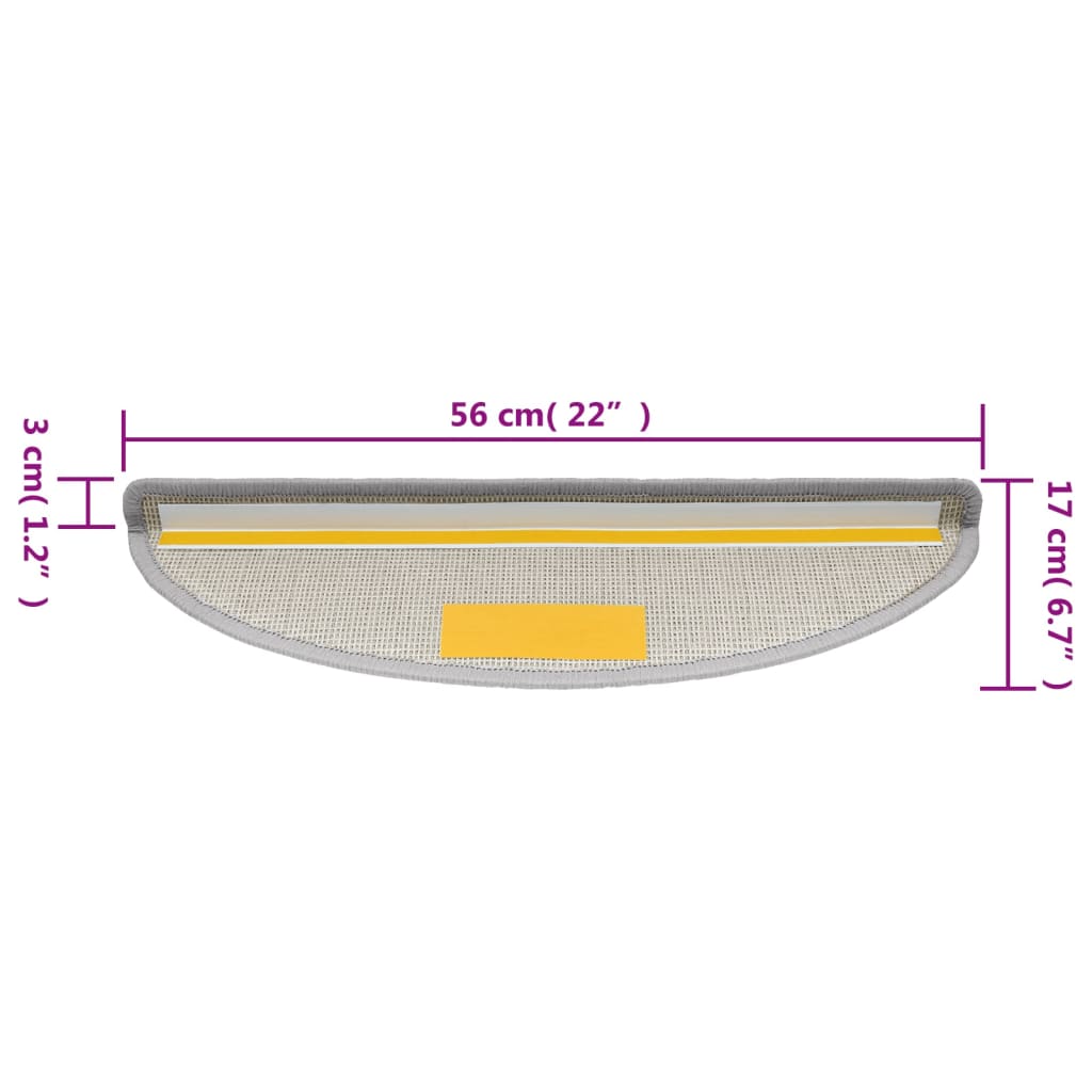 Stufenmatten 15 Stk. 56x17x3 cm Anthrazit Halbrund
