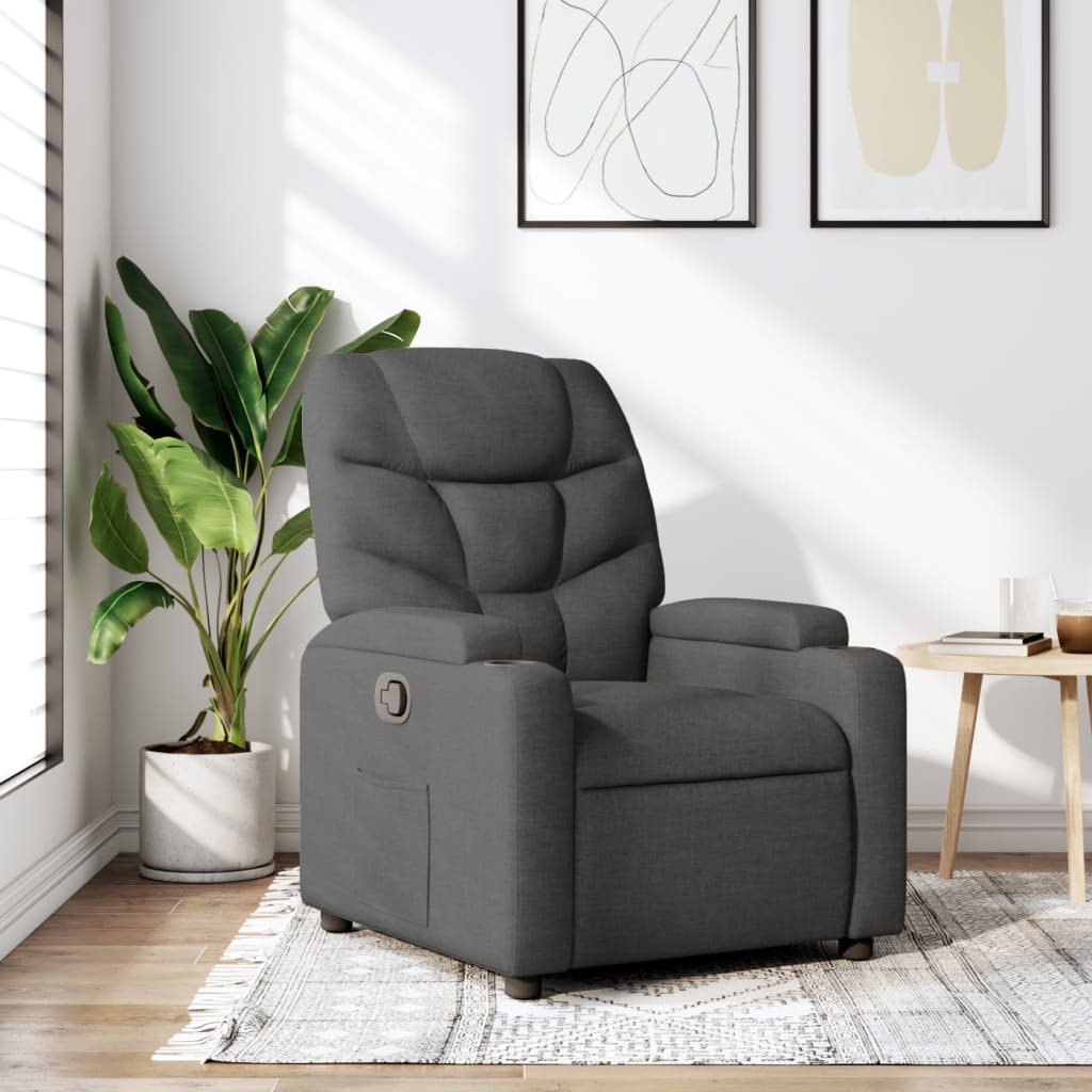 Relaxsessel Elektrisch Dunkelgrau Stoff