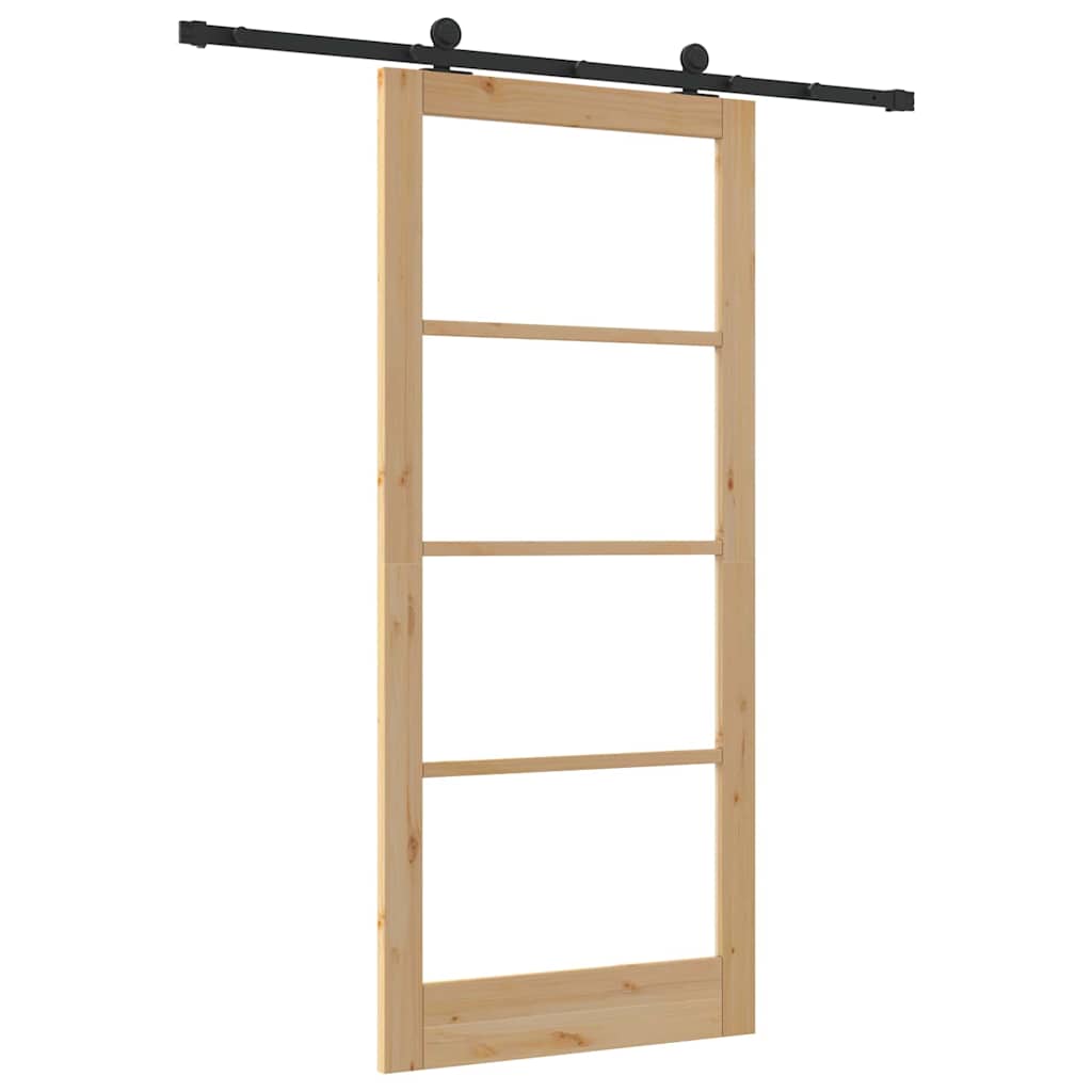 Schiebetür ORKDAL Natürlich und Schwarz 61 x 198,5 cm