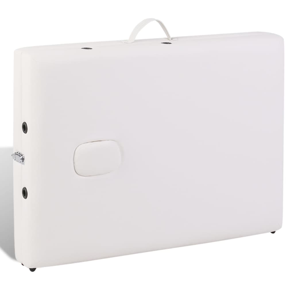 Massageliege Klappbar 3-Zonen mit Holzgestell Schwarz