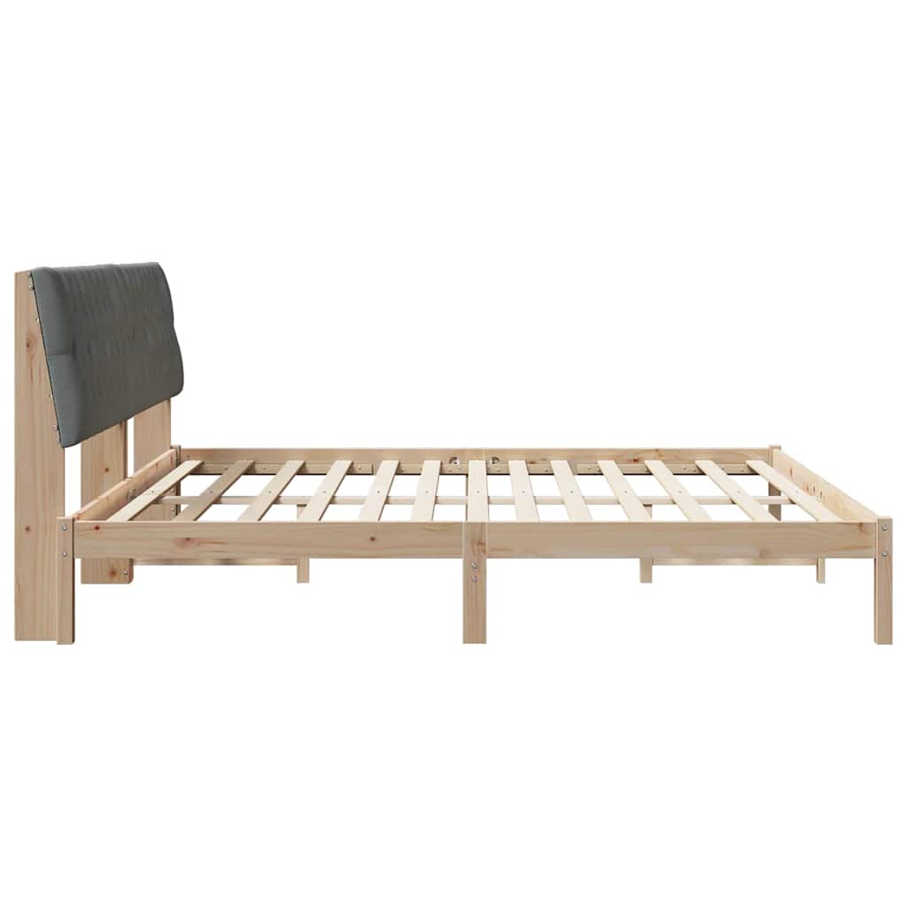 Bettgestell mit gepolstertem Kopfteil Braun 200 x 200 cm