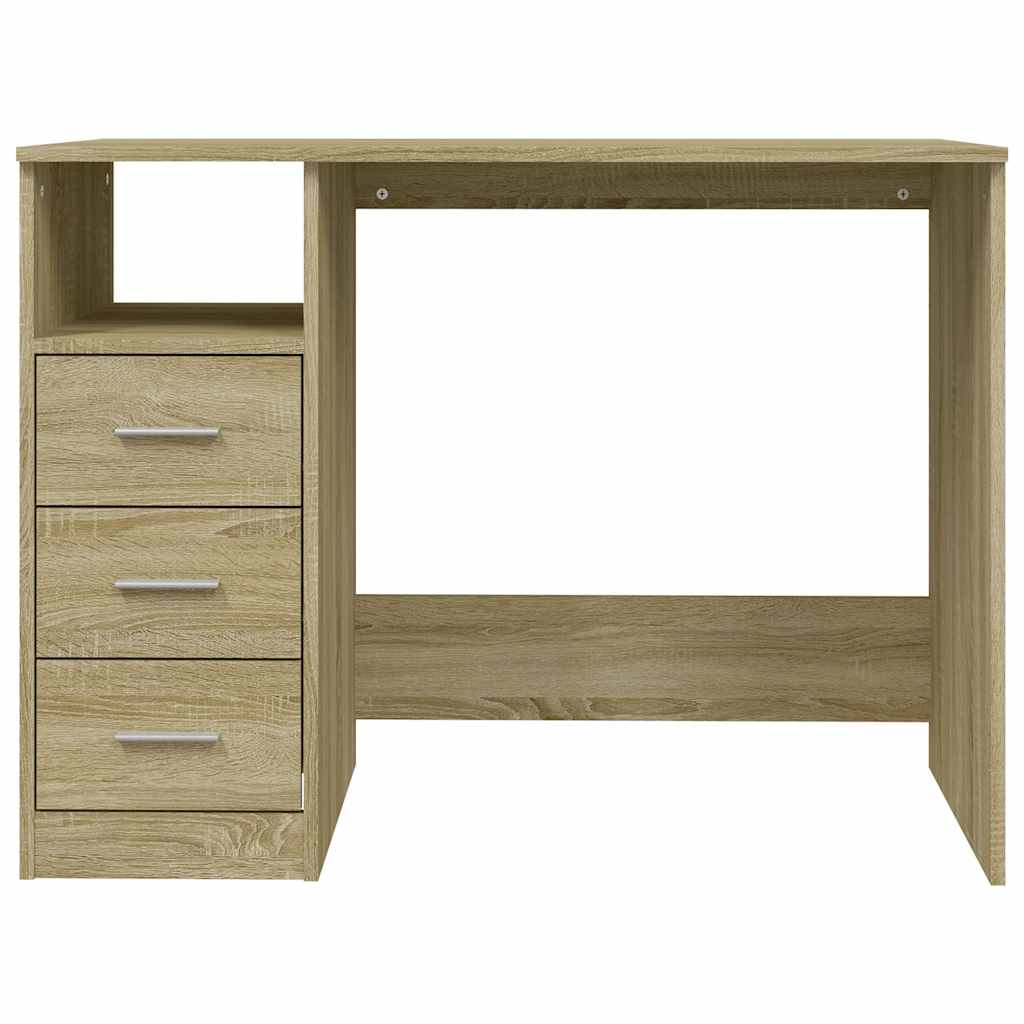 Schreibtisch mit Schubladen Weiß 102x50x76 cm Holzwerkstoff