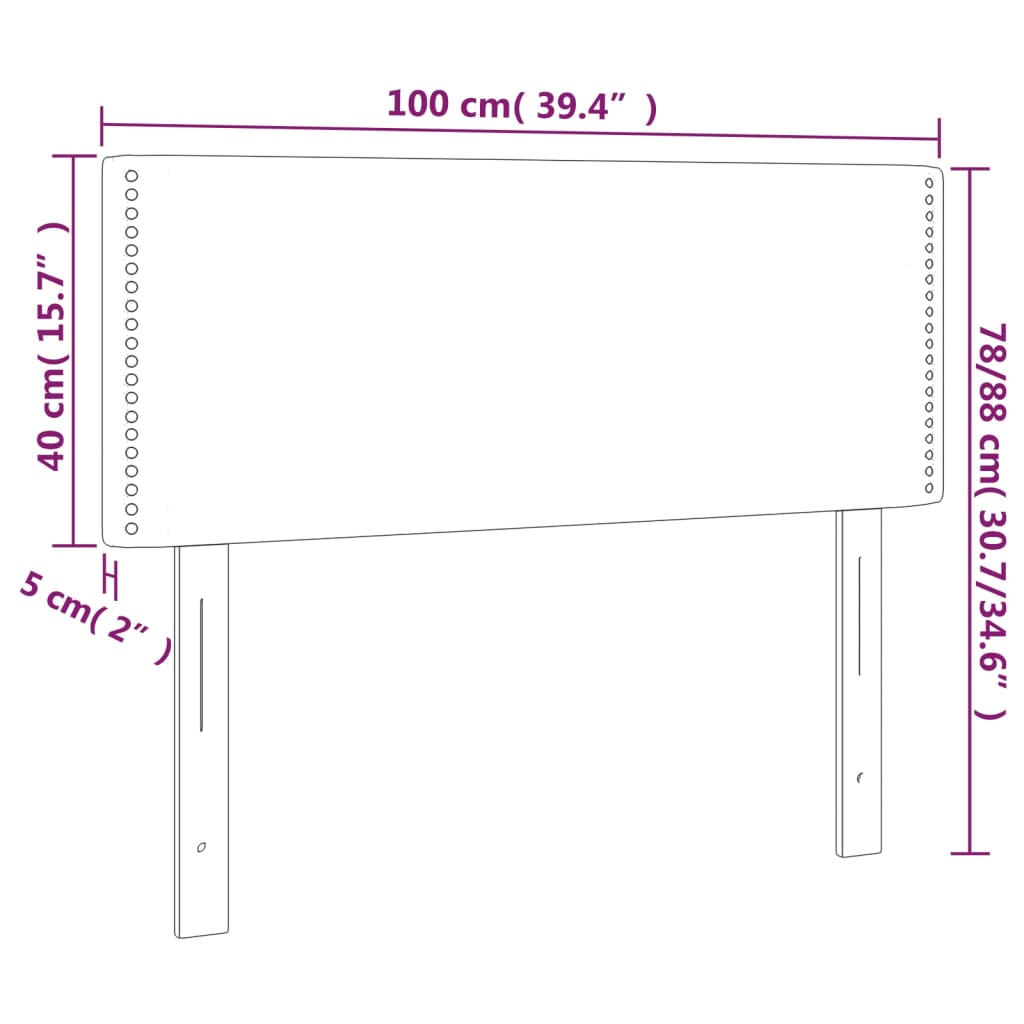 Kopfteil Dunkelgrau 80 x 5 x 118/128 cm Stoff