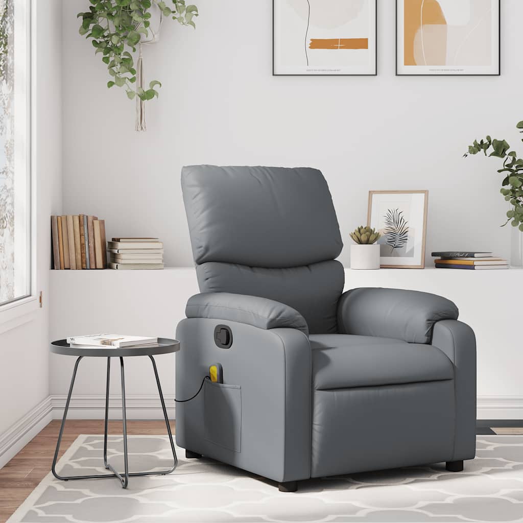 Massage-Relaxsessel, Kunstleder, Schwarz