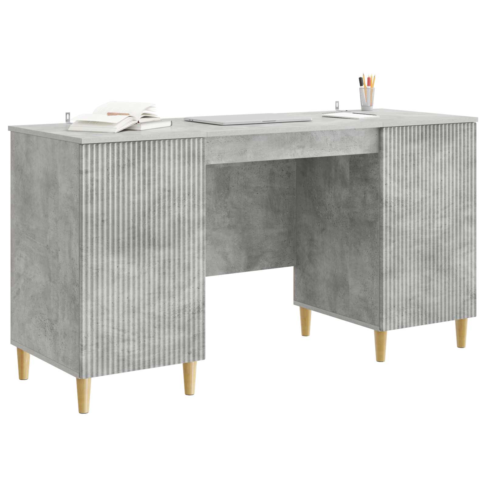 Schreibtisch mit Regal Schwarz 142,5 x 50 x 75 cm Holzwerkstoff