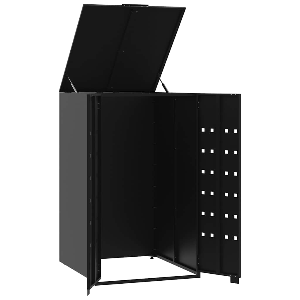 Mülltonnenbox für 2 Tonnen Schwarz 138x79x117 cm Stahl
