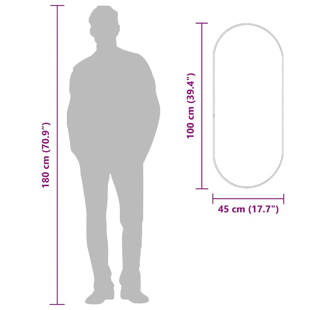 Wandspiegel Silbern 50x20 cm Oval