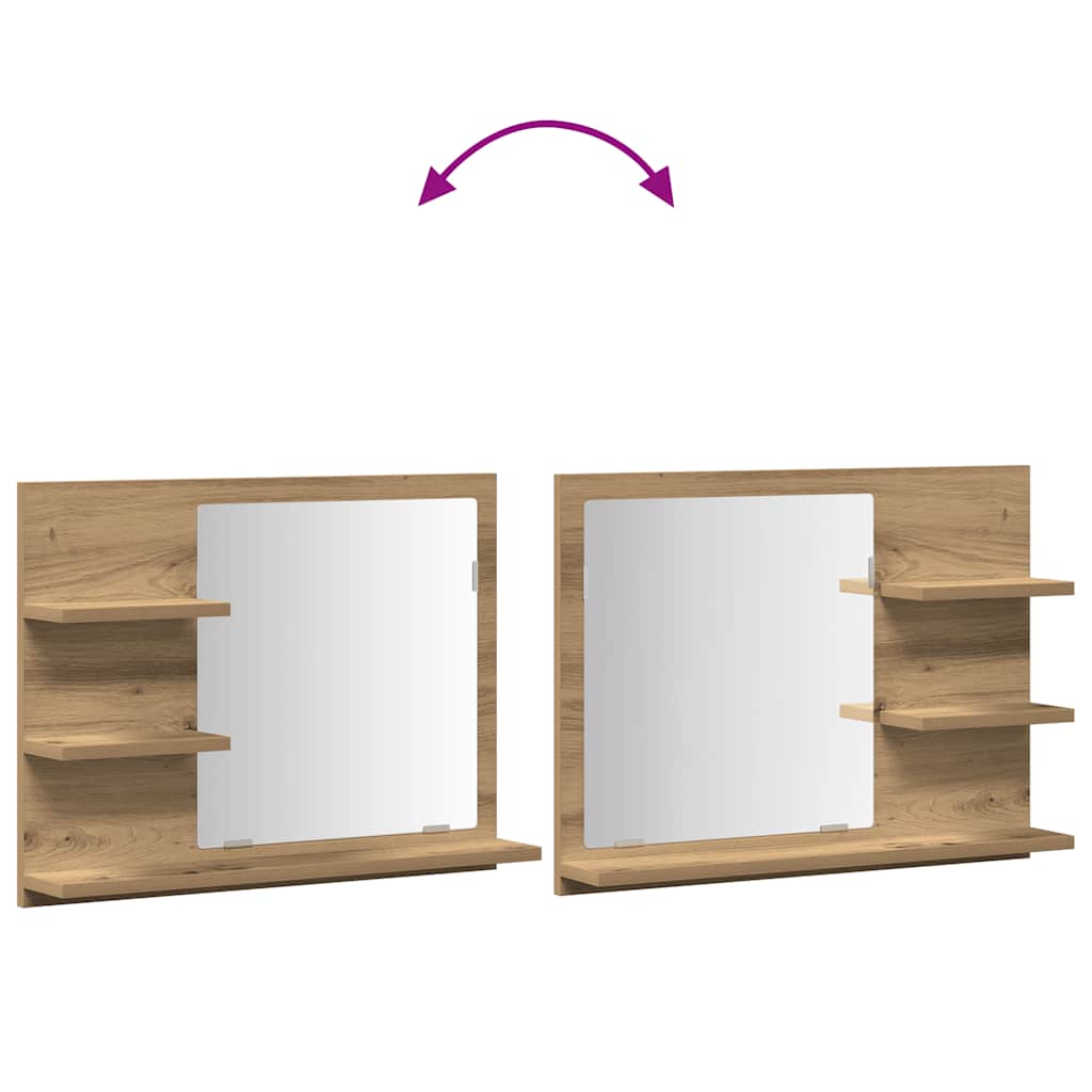 Badspiegel Weiß 60x10,5x45 cm Holzwerkstoff