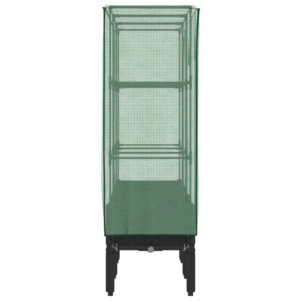 Hochbeet mit Gewächshaus-Aufsatz Rattan-Optik 40x40x140 cm